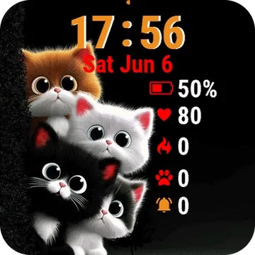 Two Kittens Looking Out Garmin watch face preview