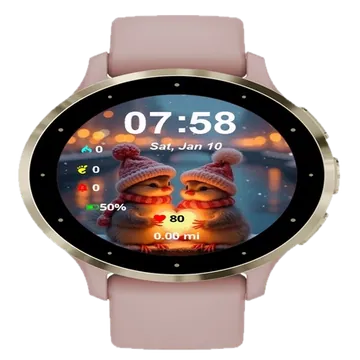 Two Little Chicks Winter Clothes Garmin watch face preview