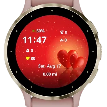 Two Little Hearts Garmin watch face preview