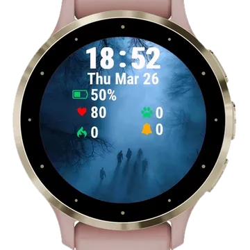 Two People Walking Garmin watch face preview
