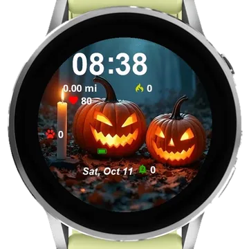 Two Pumpkins Garmin watch face preview