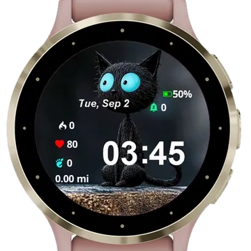Ugly Cat Garmin watch face preview