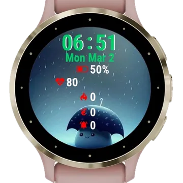 Umbrella Floating Water Garmin watch face preview