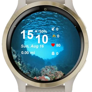Underwater View Coral Reef Garmin watch face preview
