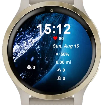 Underwater View Polar Bear Swimming Garmin watch face preview