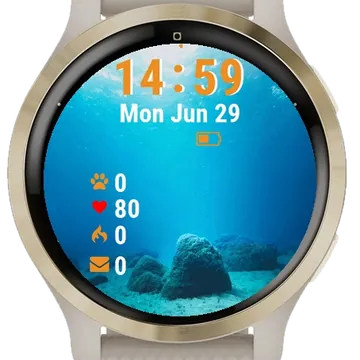 Underwater View Rock Ocean Garmin watch face preview