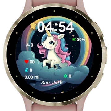 Unicorn Garmin watch face preview