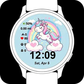 Unicorn Garmin watch face preview