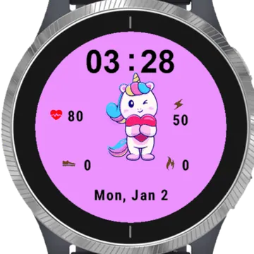 Unicorn Heart Garmin watch face preview