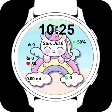 Unicorn Garmin watch face preview