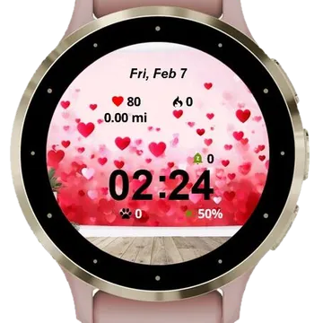 Valentine Backdrop Garmin watch face preview