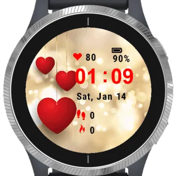 Valentine Day Background Garmin watch face preview