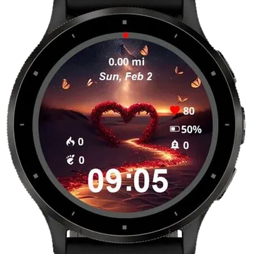 Valentine Day Background Garmin watch face preview