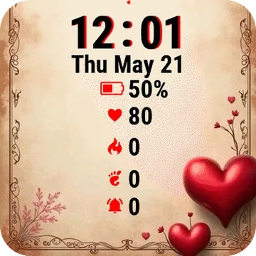 Valentine Frame Garmin watch face preview
