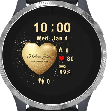 Valentines Day Garmin watch face preview