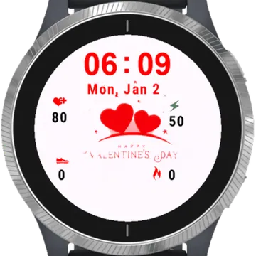 Valentines Day Garmin watch face preview