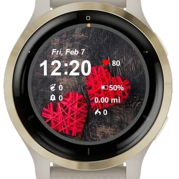Valentines Day background Garmin watch face preview