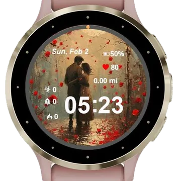 Valentines Day Painting Garmin watch face preview