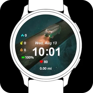 Van on the Cosmic Road Garmin watch face preview