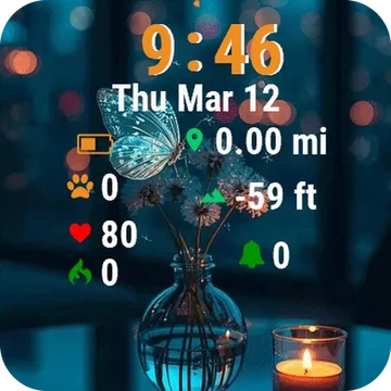 Vase Flowers Candle Garmin watch face preview