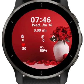 Vase Flowers Garmin watch face preview
