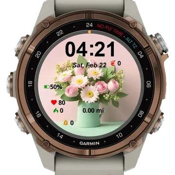 Vase of Flowers Garmin watch face preview
