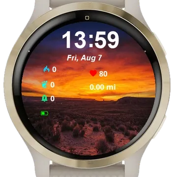 Very Colorful Sunset Middle Desert Garmin watch face preview