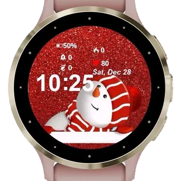 Very Cute Snowman Garmin watch face preview