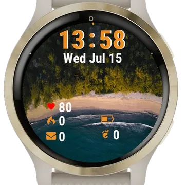 View Beach Boat Water Garmin watch face preview