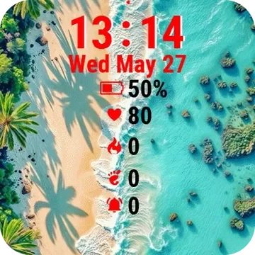 View Beach Palm Trees Garmin watch face preview
