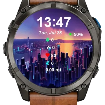 View City Night From Top Hill Garmin watch face preview