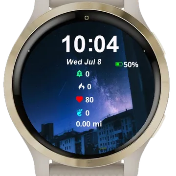 View City Night From Window Garmin watch face preview