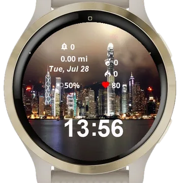 View City Skyline Skyscrapers Garmin watch face preview