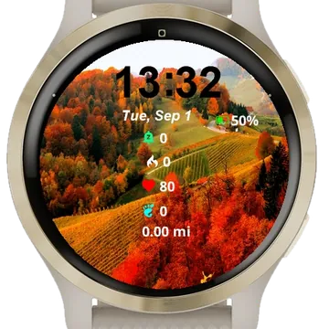 View Fall Foliage Shown Garmin watch face preview
