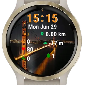 View Golden Gate Bridge Night Garmin watch face preview