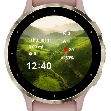 View Green Mountain Garmin watch face preview