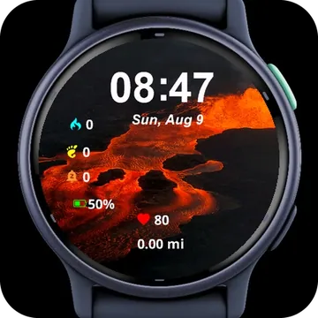 View Lava Flow Ocean Sunset Garmin watch face preview