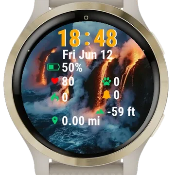 View Lava Flowing Garmin watch face preview
