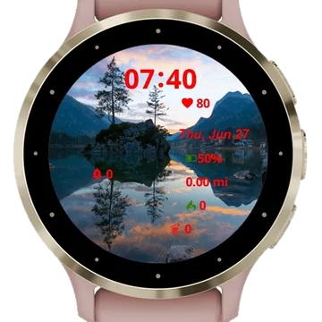 View Mountain Landscape Garmin watch face preview