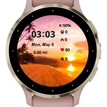 View Ocean Beach Garmin watch face preview