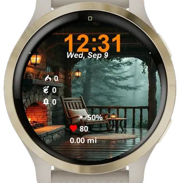 View Porch Rocking Chair Fire Place Garmin watch face preview