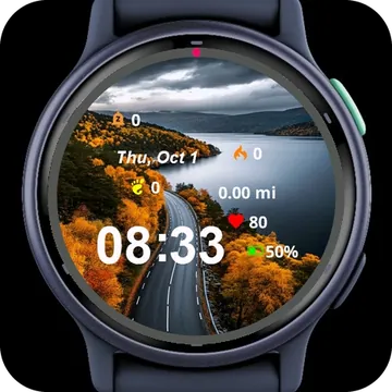 View Road Winding Along Side Mountain Garmin watch face preview