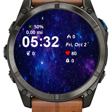 View Stars Sky Purple Blue Garmin watch face preview