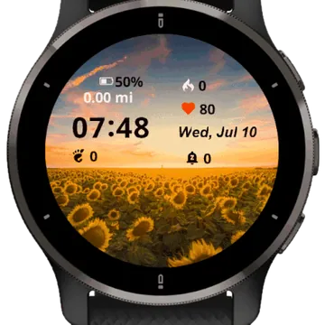 View Sunflowers Garmin watch face preview