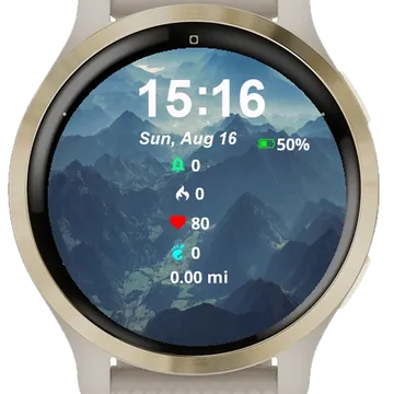 View Valley Mountains Garmin watch face preview
