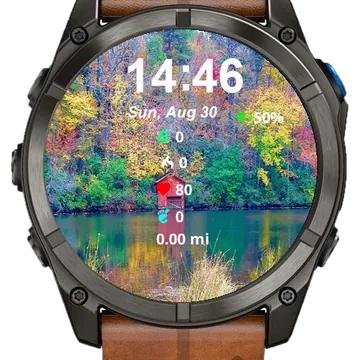 View Water Calm Green Garmin watch face preview
