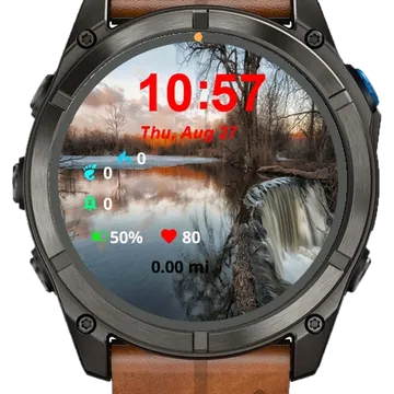 View Water Flowing Over Edge Garmin watch face preview