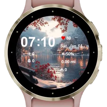 Village Snow Lake Garmin watch face preview