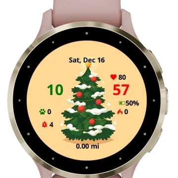 Vintage Christmas Garmin watch face preview