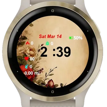Vintage Floral Garmin watch face preview